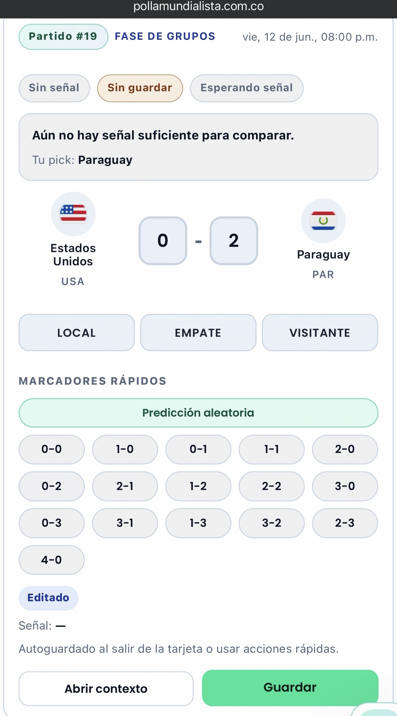 Bracket en vivo · Gran Final
